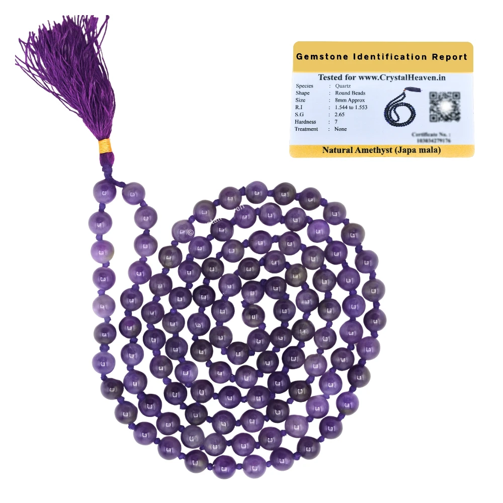Amethyst Japa Mala (Hand Knotted)