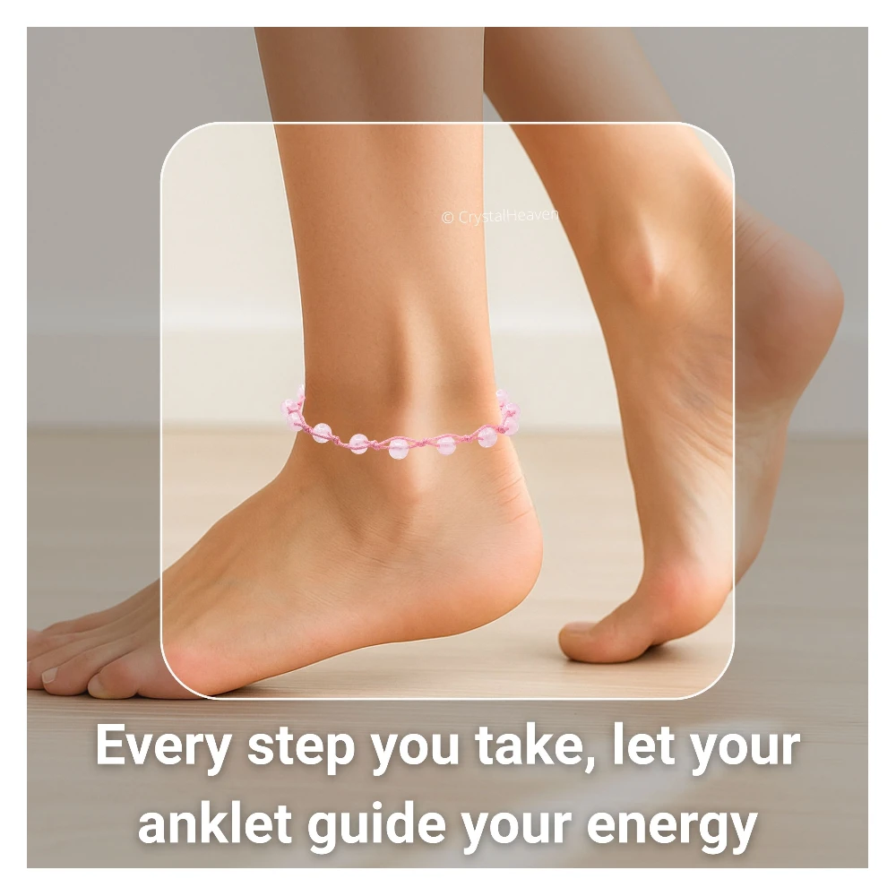 Rose Quartz Anklet (Hand Knotted)
