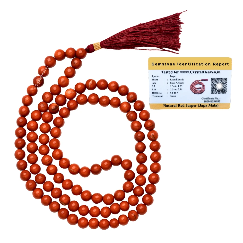 Red Jasper Japa Mala (Without Knot)