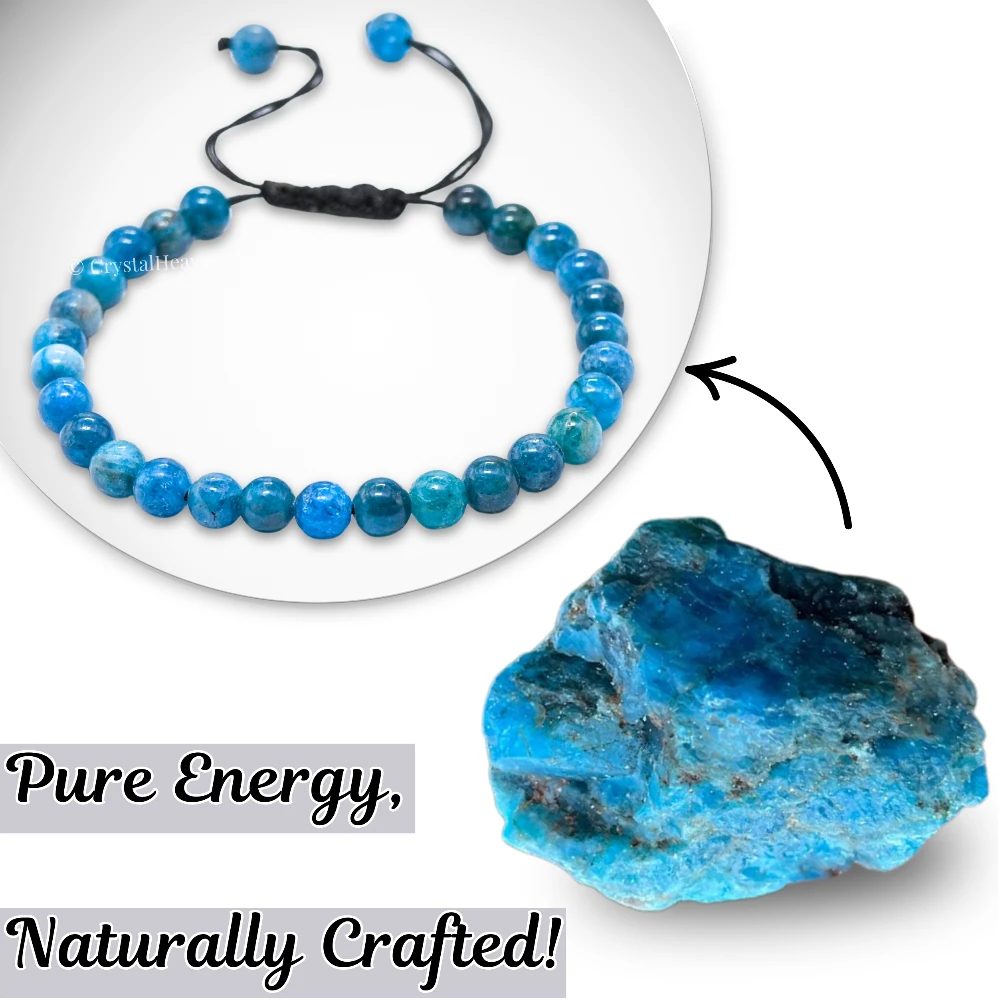 Apatite Healing Crystal Bracelets - 6mm Beads (Adjustable)