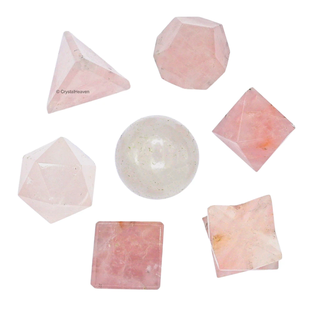 Rose Quartz Platonic Solid - 7 Pcs