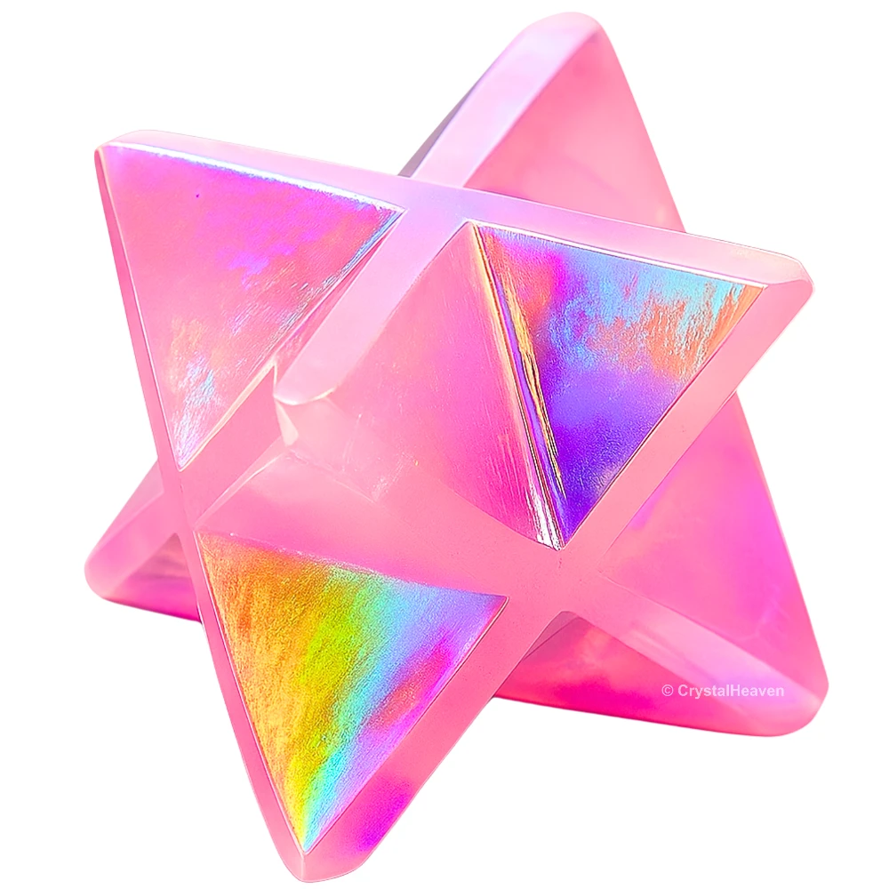 Angel Aura Rose Quartz Crystal Merkaba (15-20 mm)