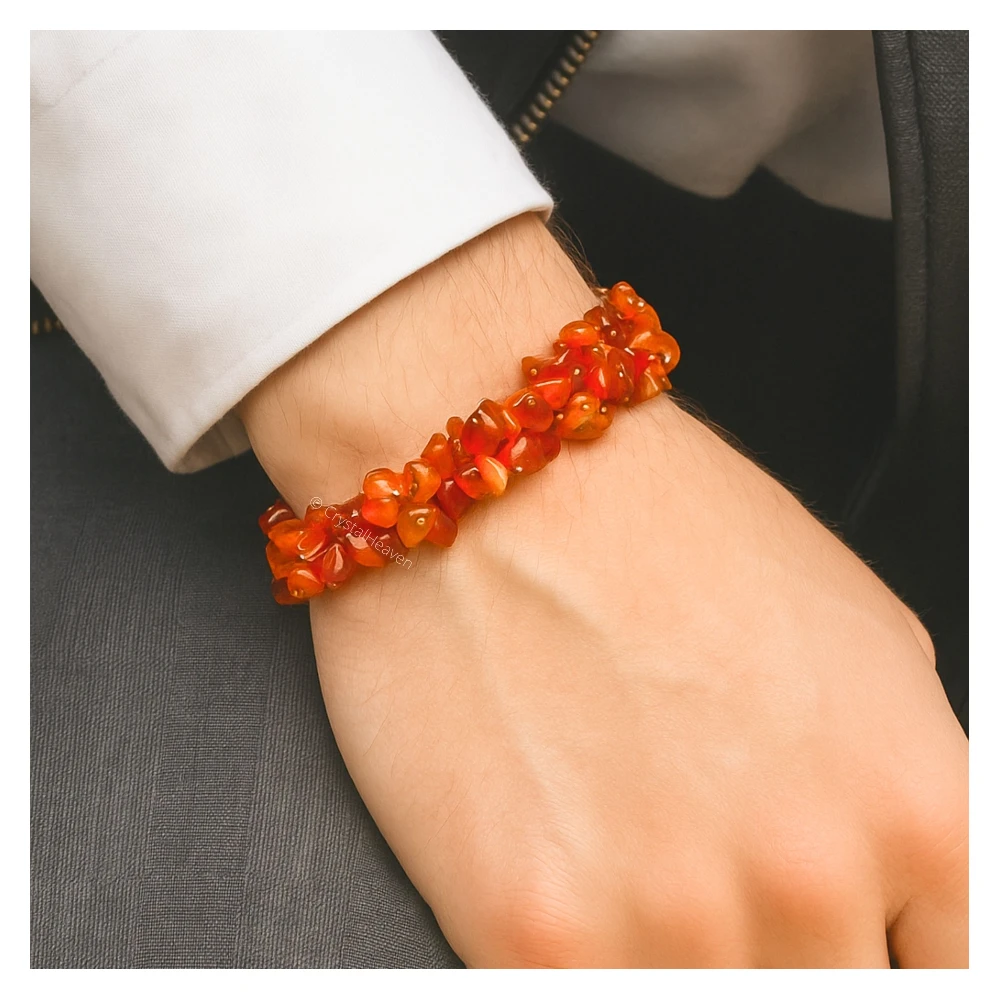 Carnelian Chips Bead Bracelet