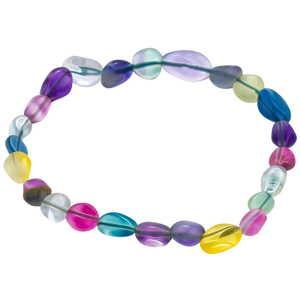 Multi Fluorite Tumbled Bracelet (Elastic)