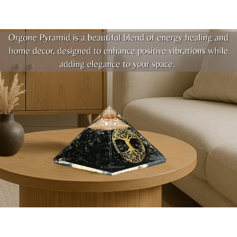 Shungite Orgone Pyramid (Tree Of Life)