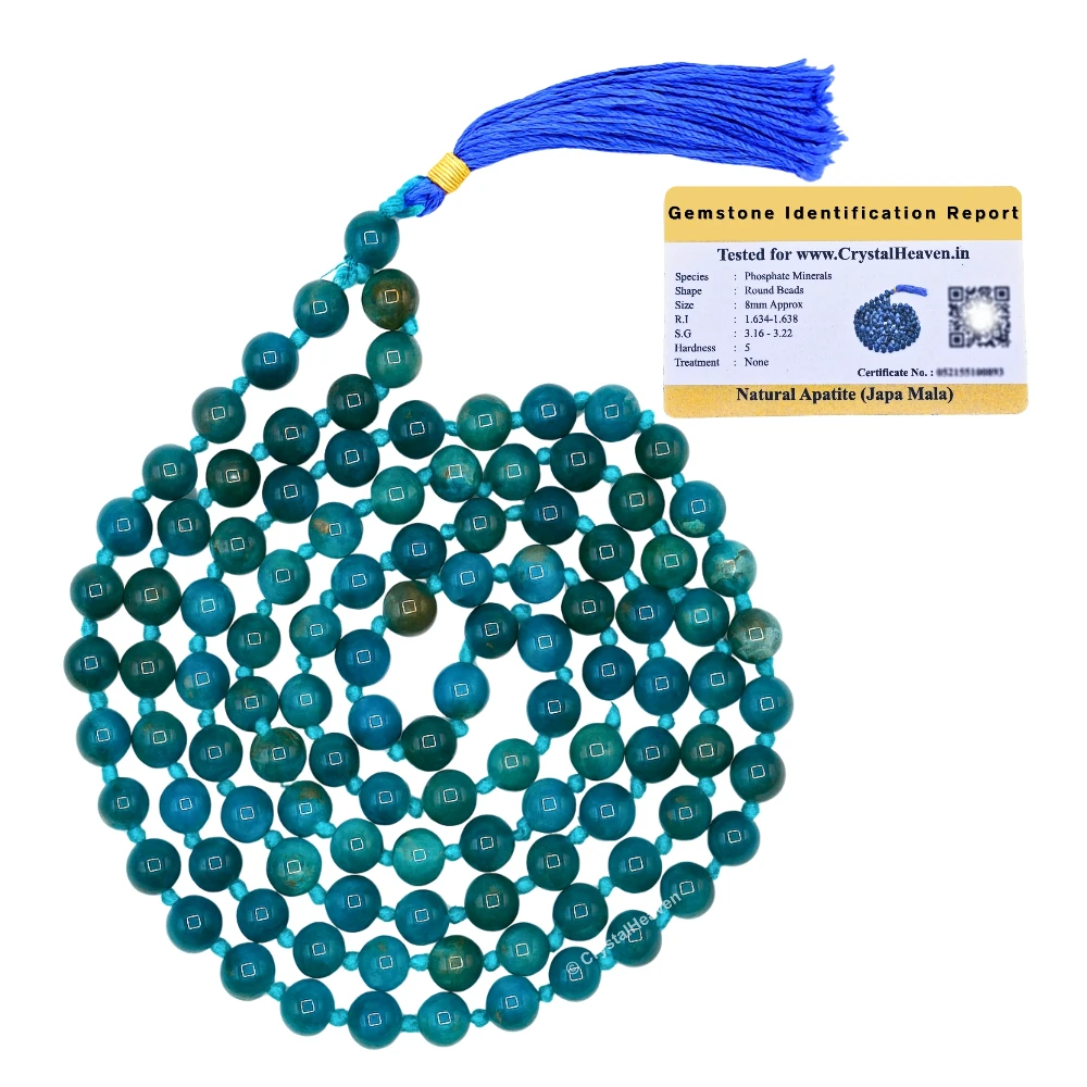 Apatite Japa Mala (Hand Knotted)