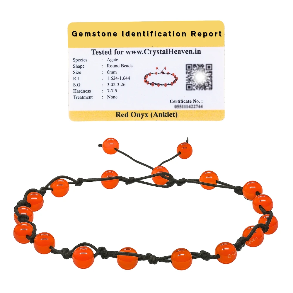 Carnelian Anklet (Hand Knotted)