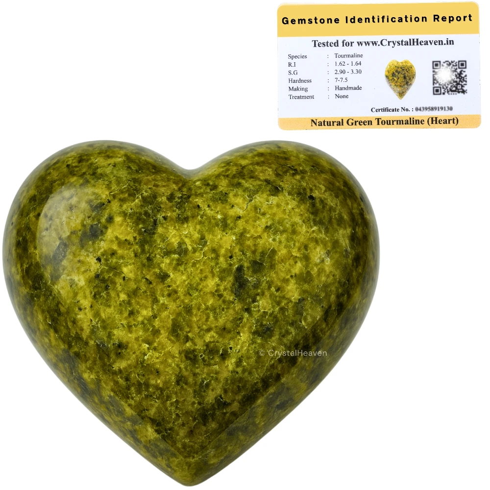 Green Tourmaline In Matrix Heart