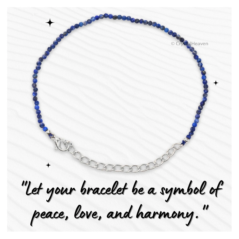 Lapis Lazuli Bracelets - 2mm Faceted Beads (Silver)