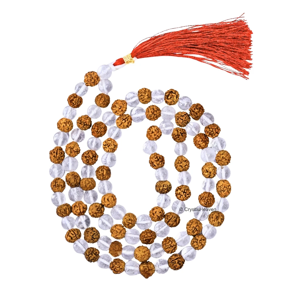 Original Rudraksha Sphatik Mala (Without Knot)