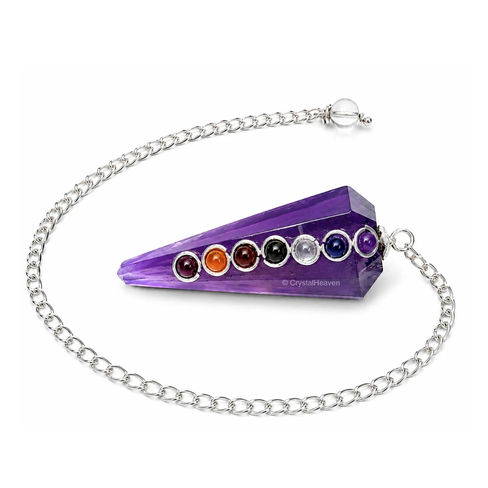 Amethyst Pendulum with Chakra Beads