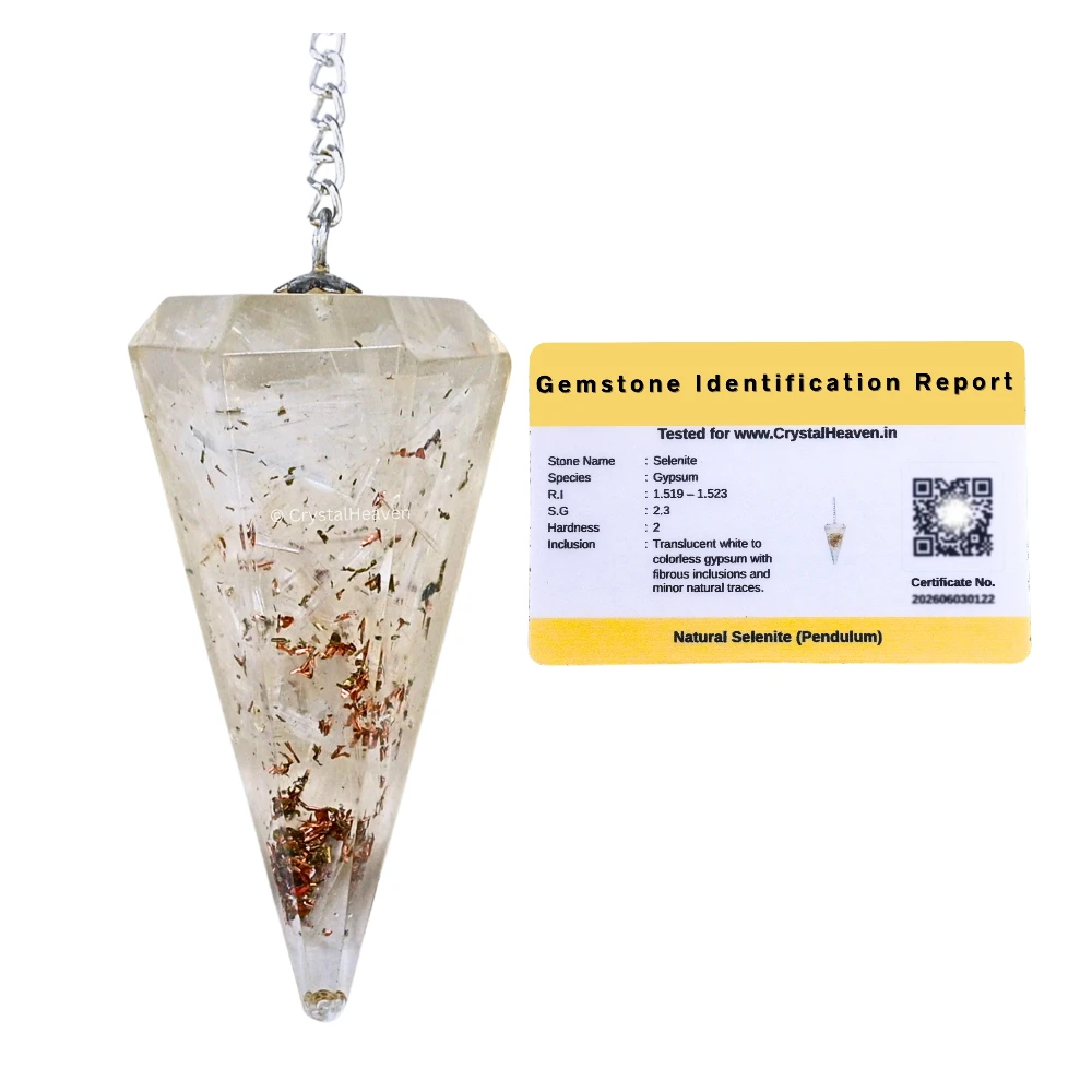 Selenite Crystal Orgone Pendulum