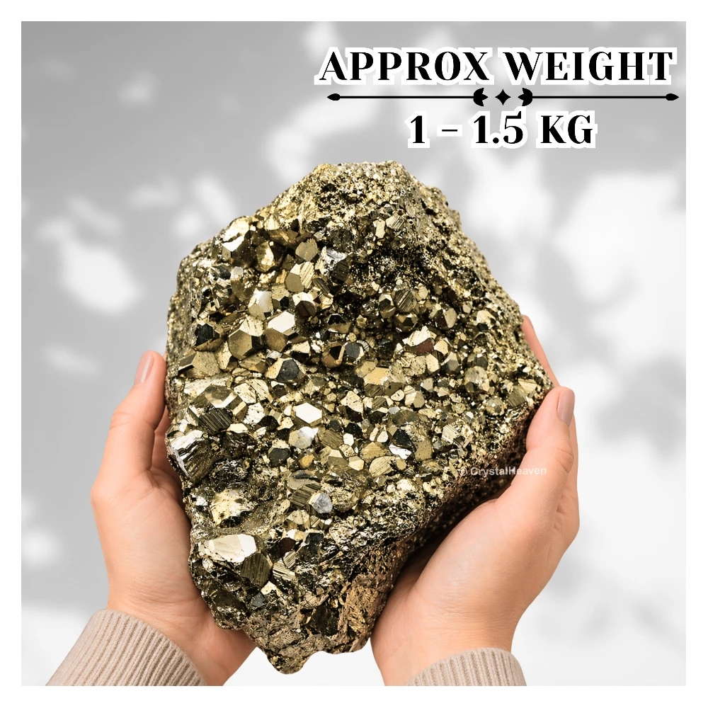Large Pyrite Cluster – Natural Raw Crystal for Wealth & Feng Shui Decor (1 - 1.5 kg)