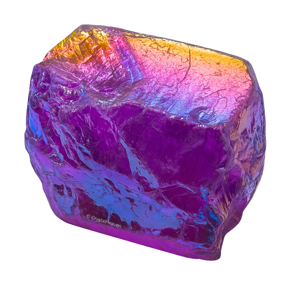 Raw Amethyst Aura Quartz Crystals (2 Pieces)