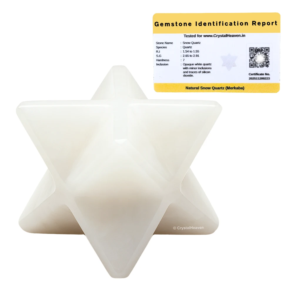 Snow Quartz Crystal Merkaba (20-25 mm)