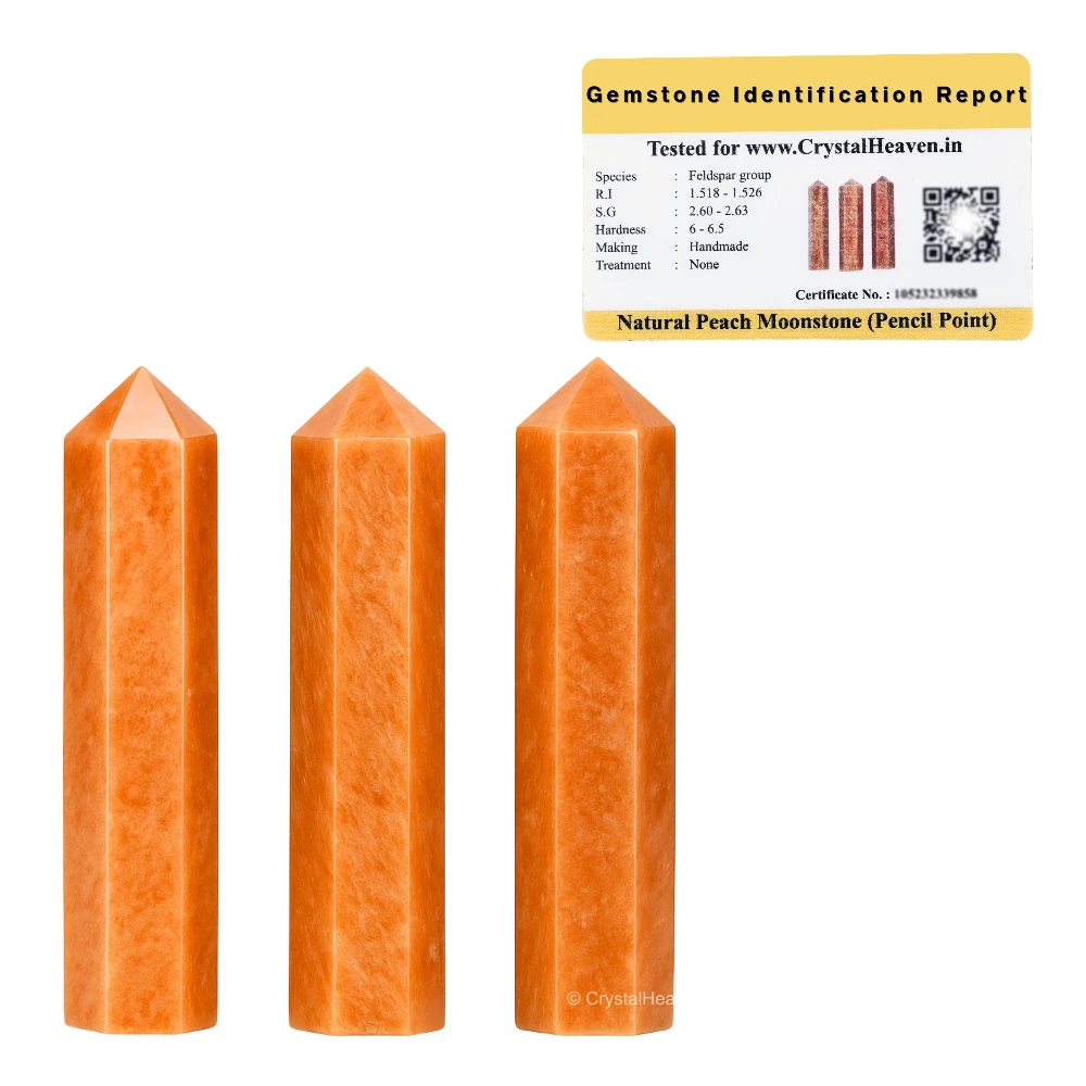 Peach Moonstone Pencil Points (Set of 3)