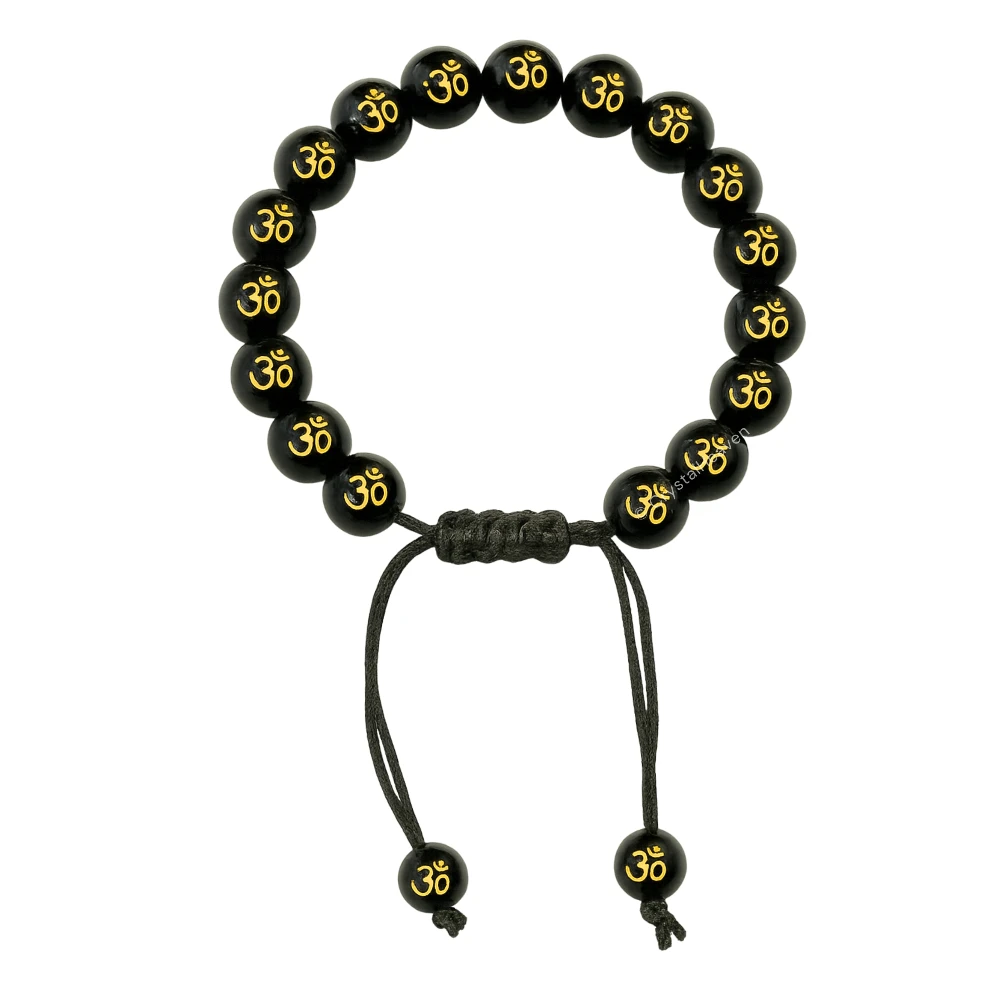 Black Agate OM Bracelet (Adjustable)