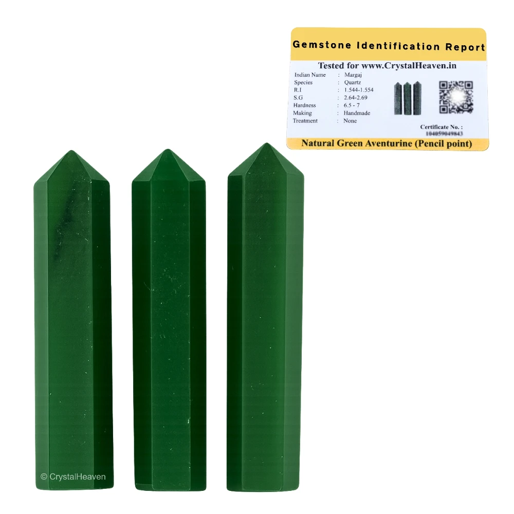Green Aventurine (Dark) Pencil Points (Set of 3)