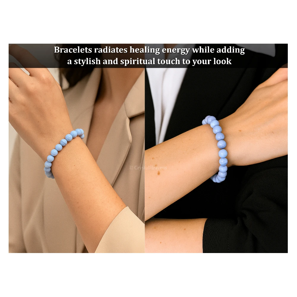Blue Lace Agate Bracelet (Elastic)