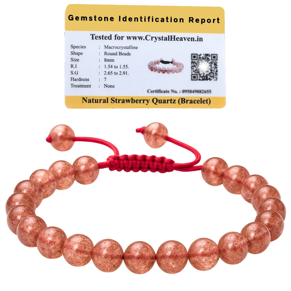 Strawberry Quartz  Bracelet (Adjustable)