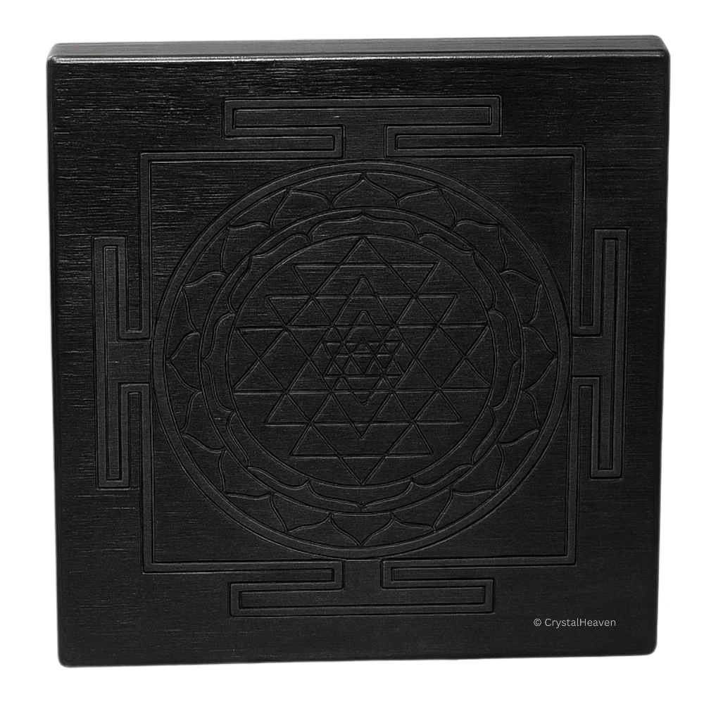 Ebony Wood Karungali Plate - Shree Yantra (3 Inch)
