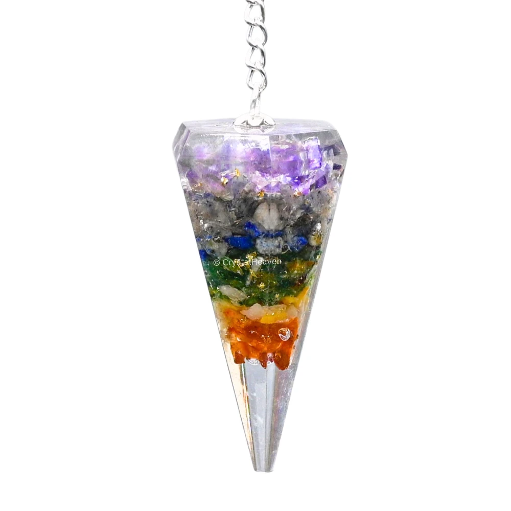 7 Chakra Crystal Orgone Pendulum