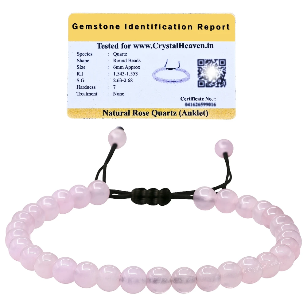 Rose Quartz Anklet (Without Knot)
