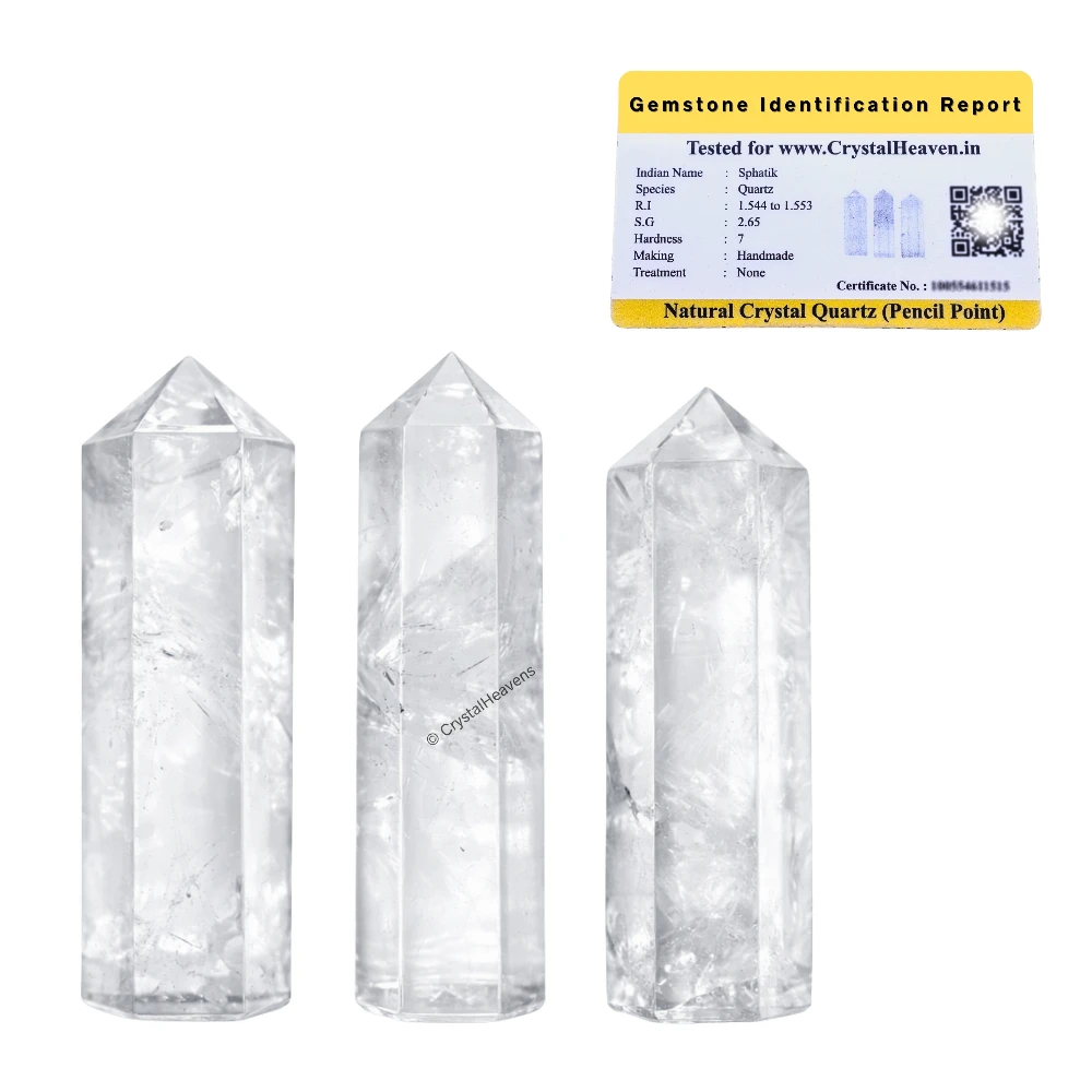 Clear Quartz Pencil Points (Set of 3)