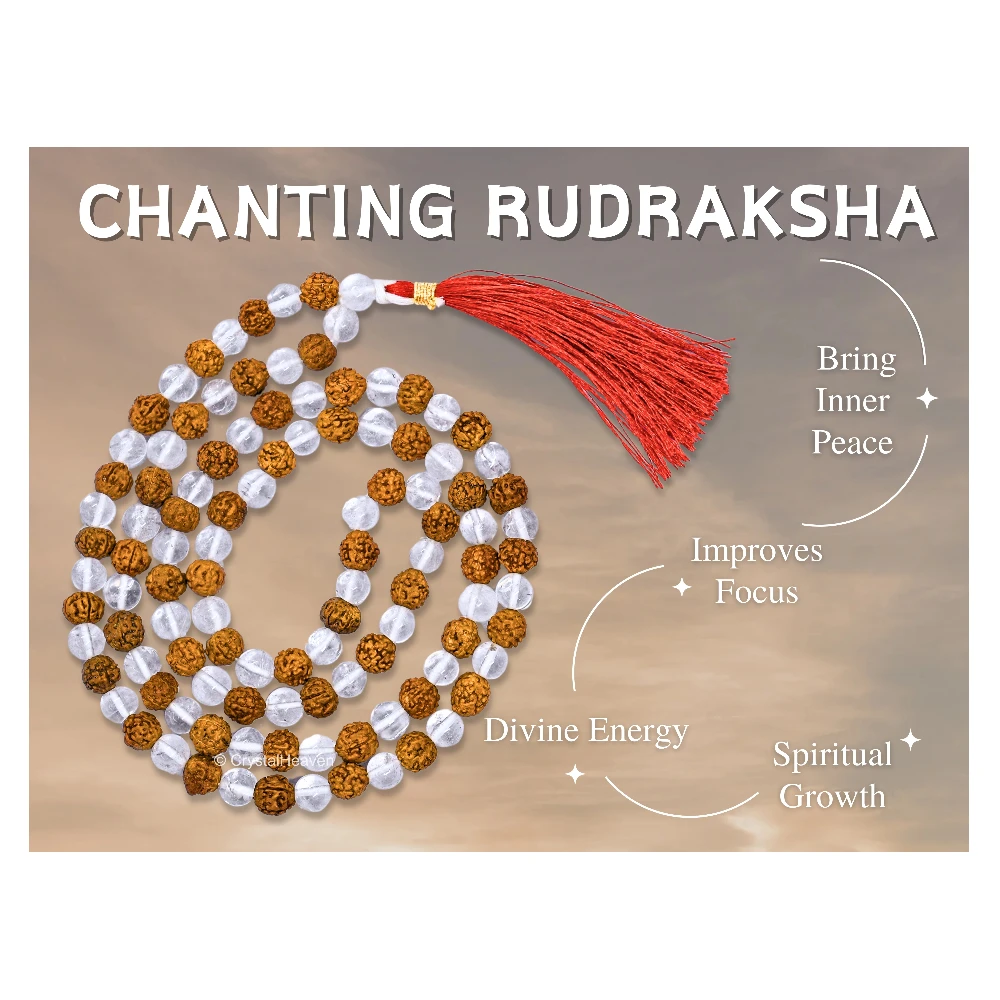 Original Rudraksha Sphatik Mala (Without Knot)