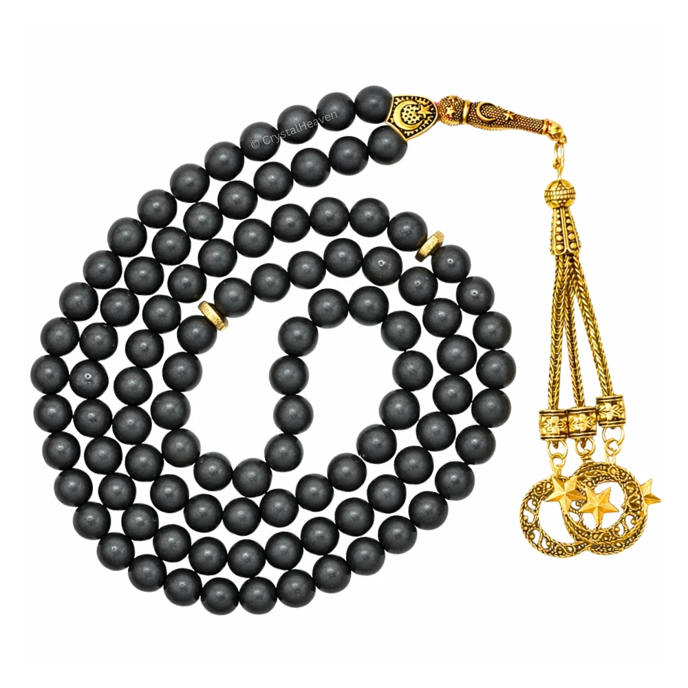 Shungite Crystal Tasbih (Gold)