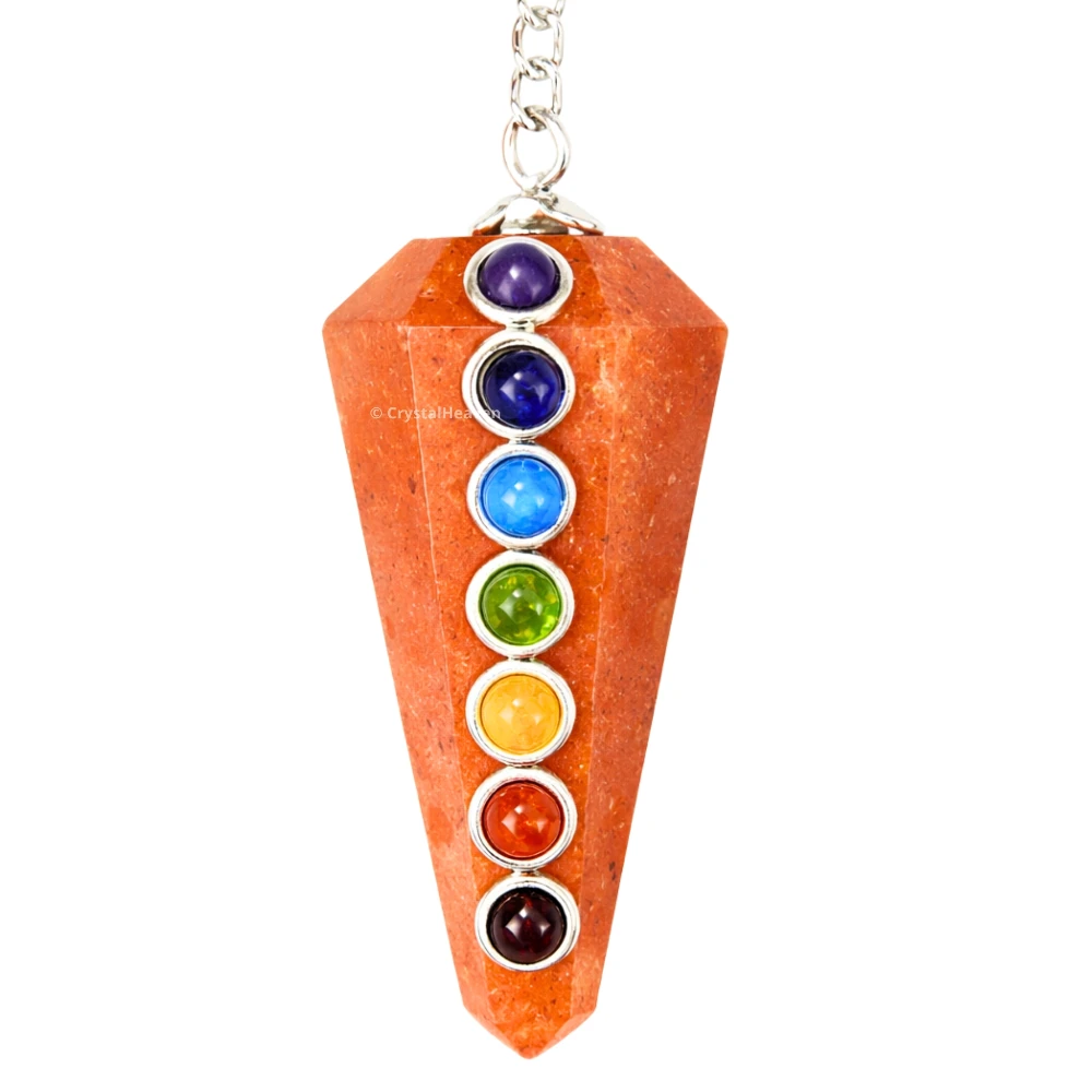 Red Aventurine Pendulum with Chakra Beads