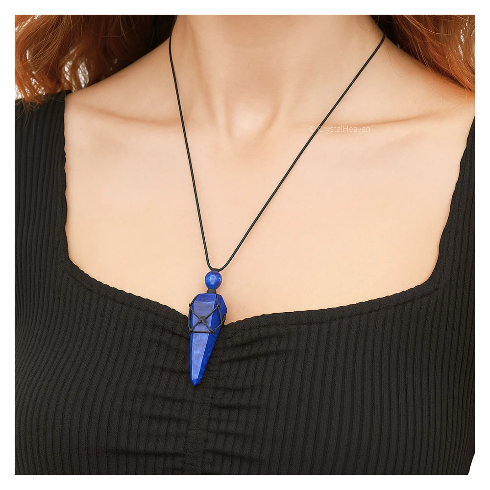 Sodalite Pendulum Pendant Necklace (Macrame)