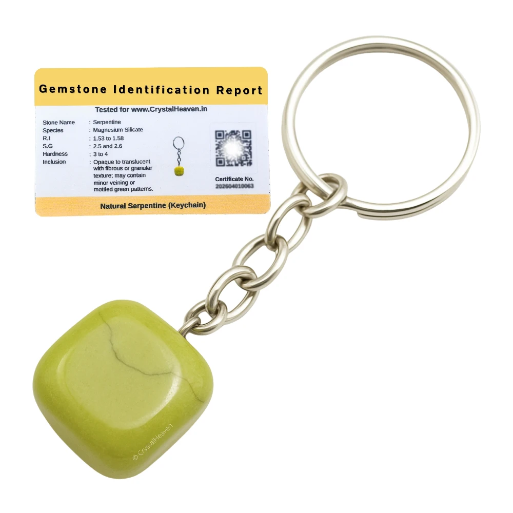 Serpentine Crystal Keychain (Tumbled)