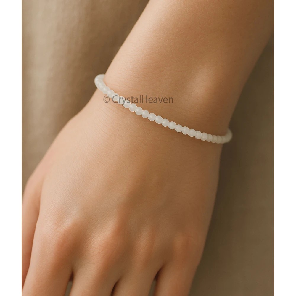Rainbow Moonstone Bracelets - 2mm Faceted Beads (Gold)