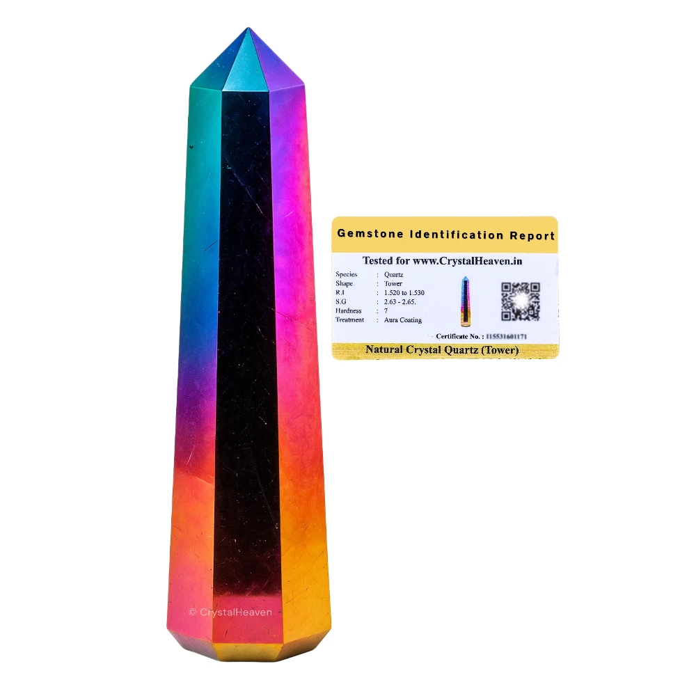 Titanium Aura Quartz Crystal Tower (2" to 3" inch)