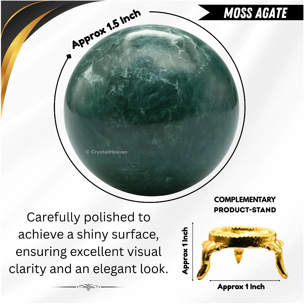 Moss Agate Sphere (1.5 Inch)