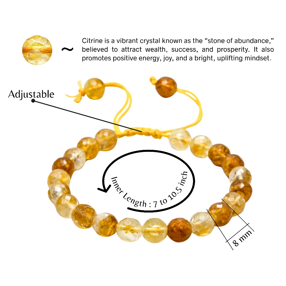 Citrine Bracelet (Faceted-Adjustable)