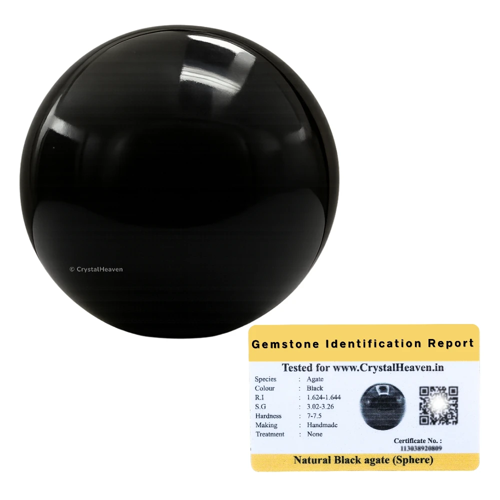 Black Agate Sphere (2 Inch)