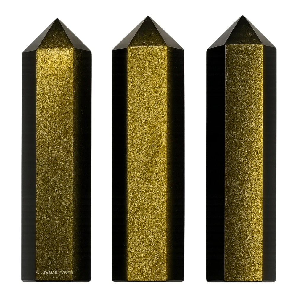Golden Sheen Obsidian Pencil Points (Set of 10)