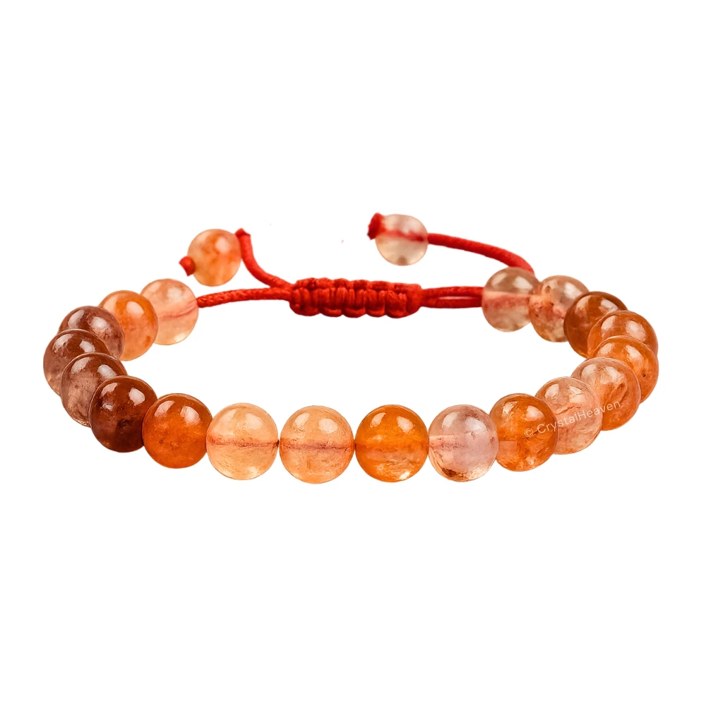 Red Hematoid Quartz Bracelet (Adjustable)