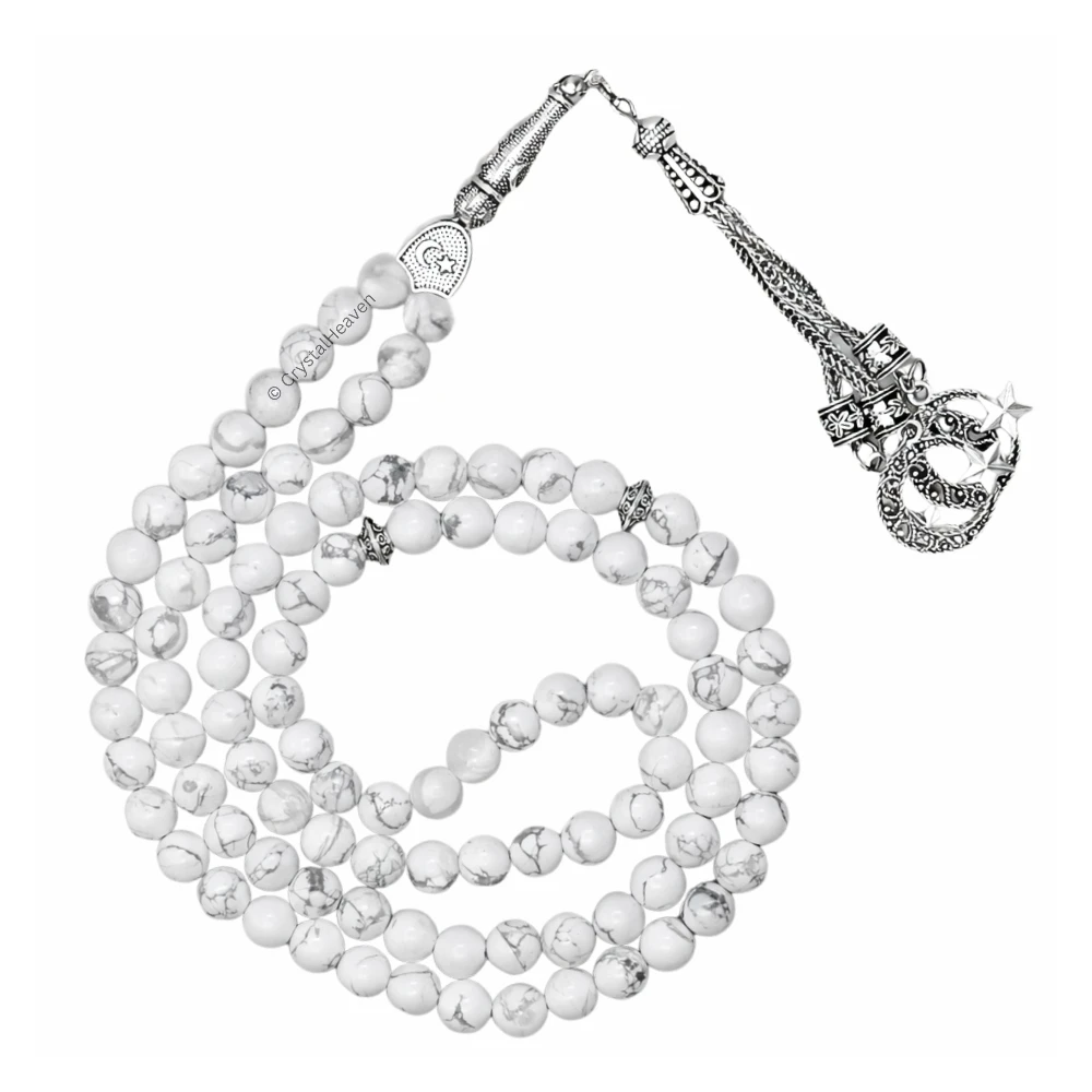 Howlite Crystal Tasbih (Silver)