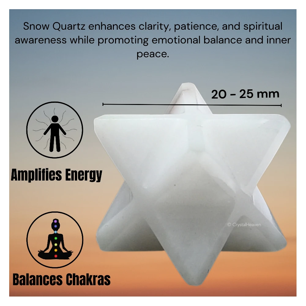 Snow Quartz Crystal Merkaba (20-25 mm)