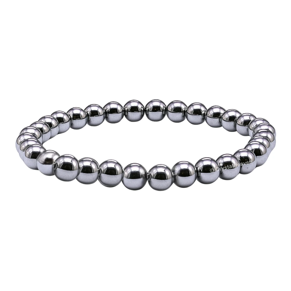 Silver Hematite Healing Crystal Bracelets - 6mm Beads