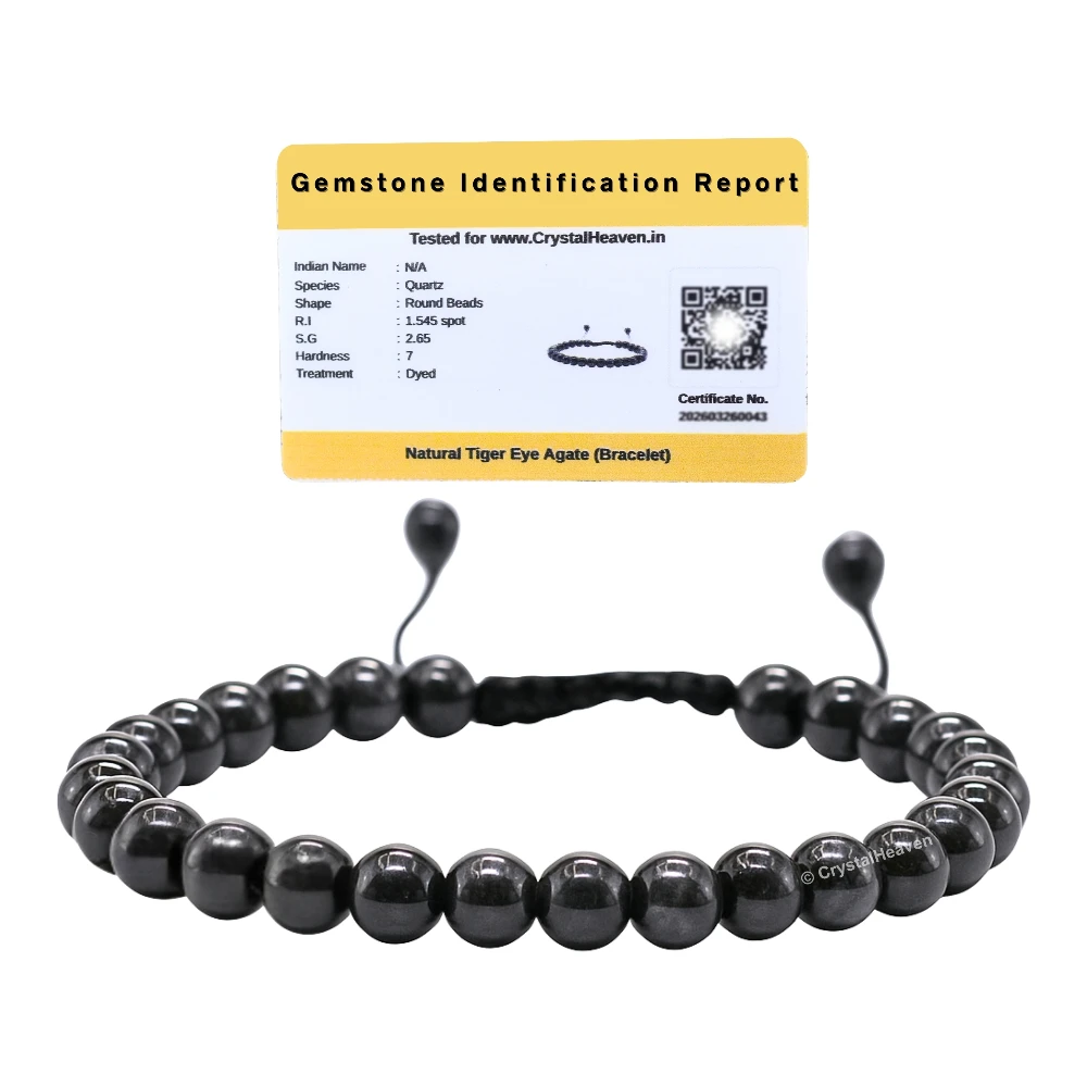 Blue & Black Tiger Eye Healing Crystal Bracelets - 6mm Beads (Adjustable)