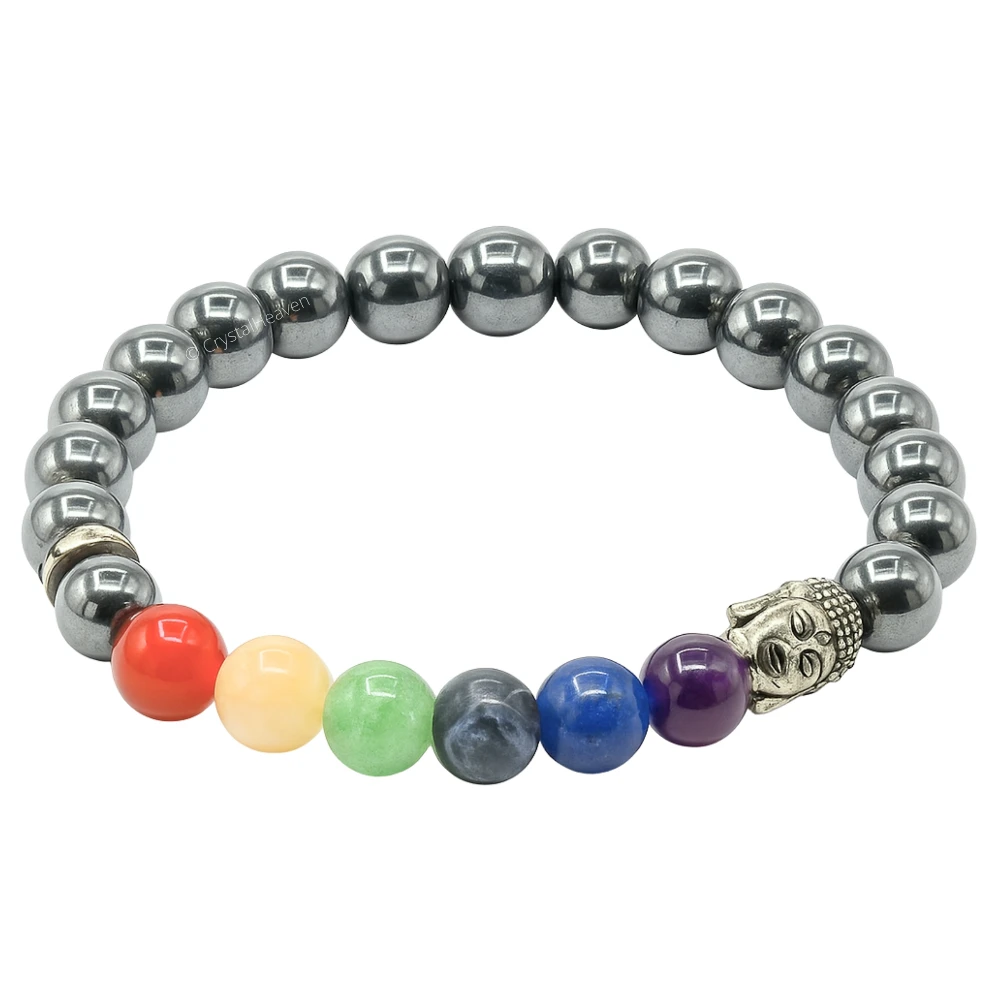 Hematite Chakra with Buddha Bracelet (Elastic)