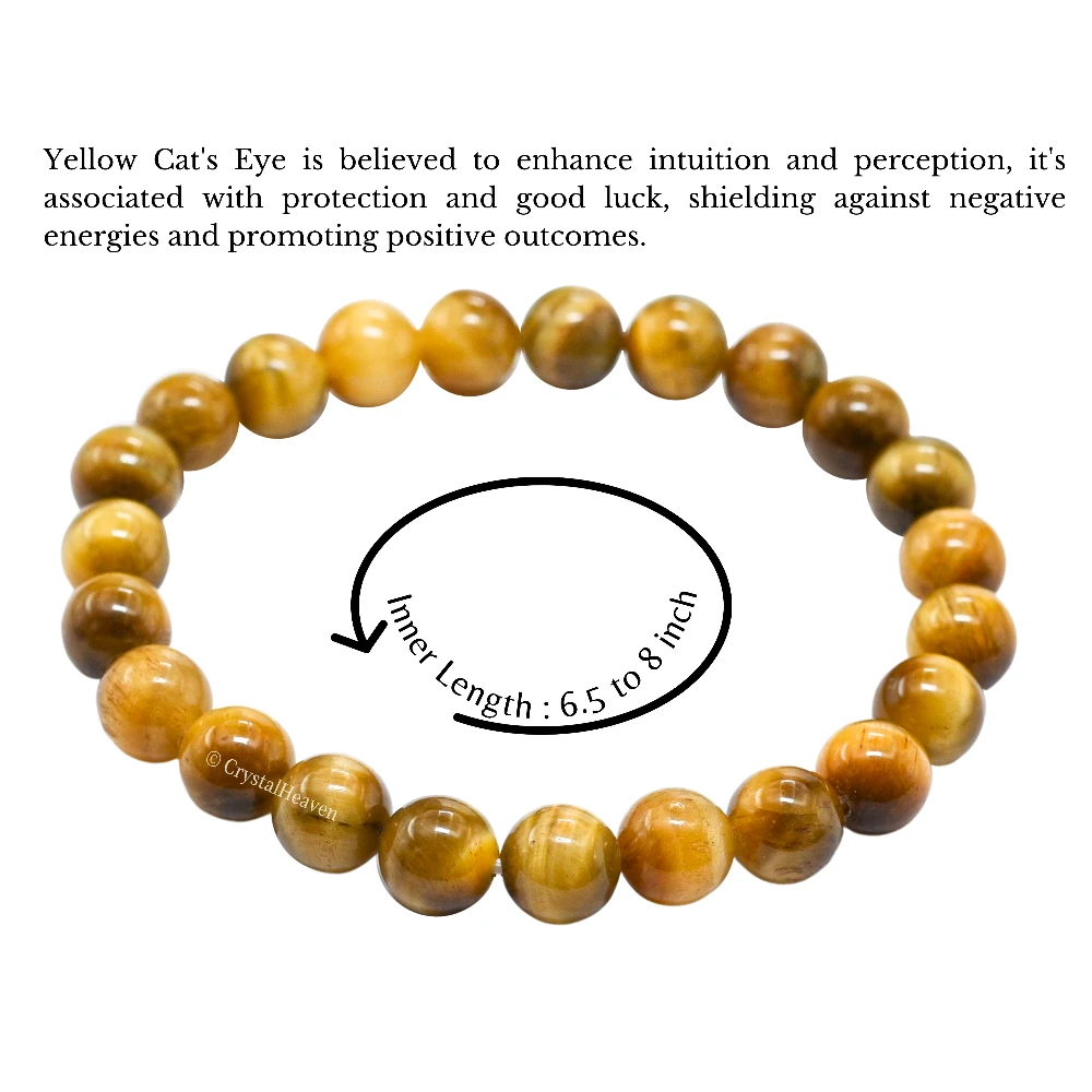 Yellow Tiger Cat's Eye Bracelet (Elastic)