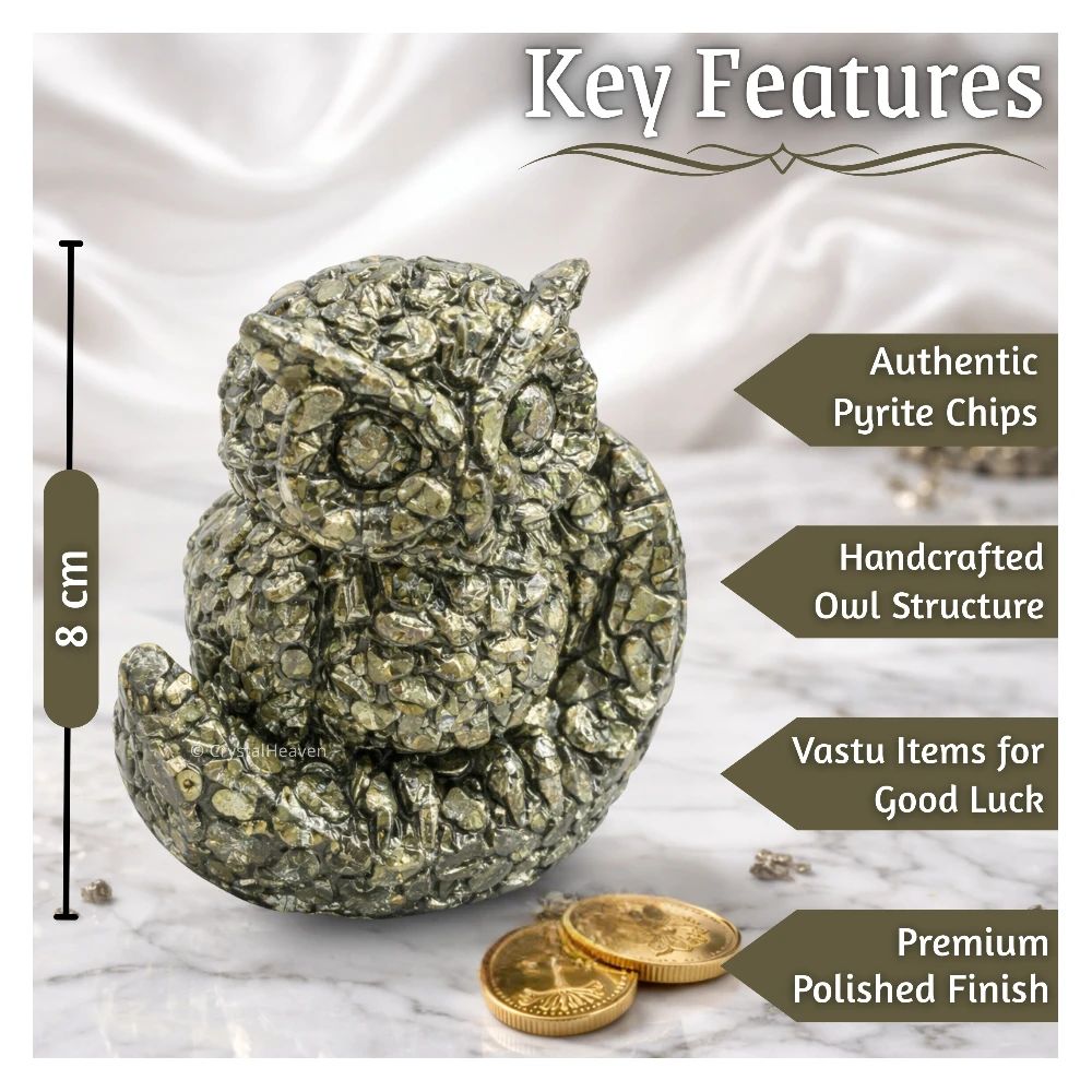 Natural Pyrite Owl