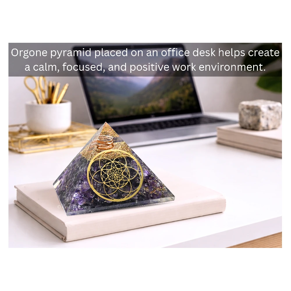 Amethyst Orgone Pyramid (Seed Of Life)