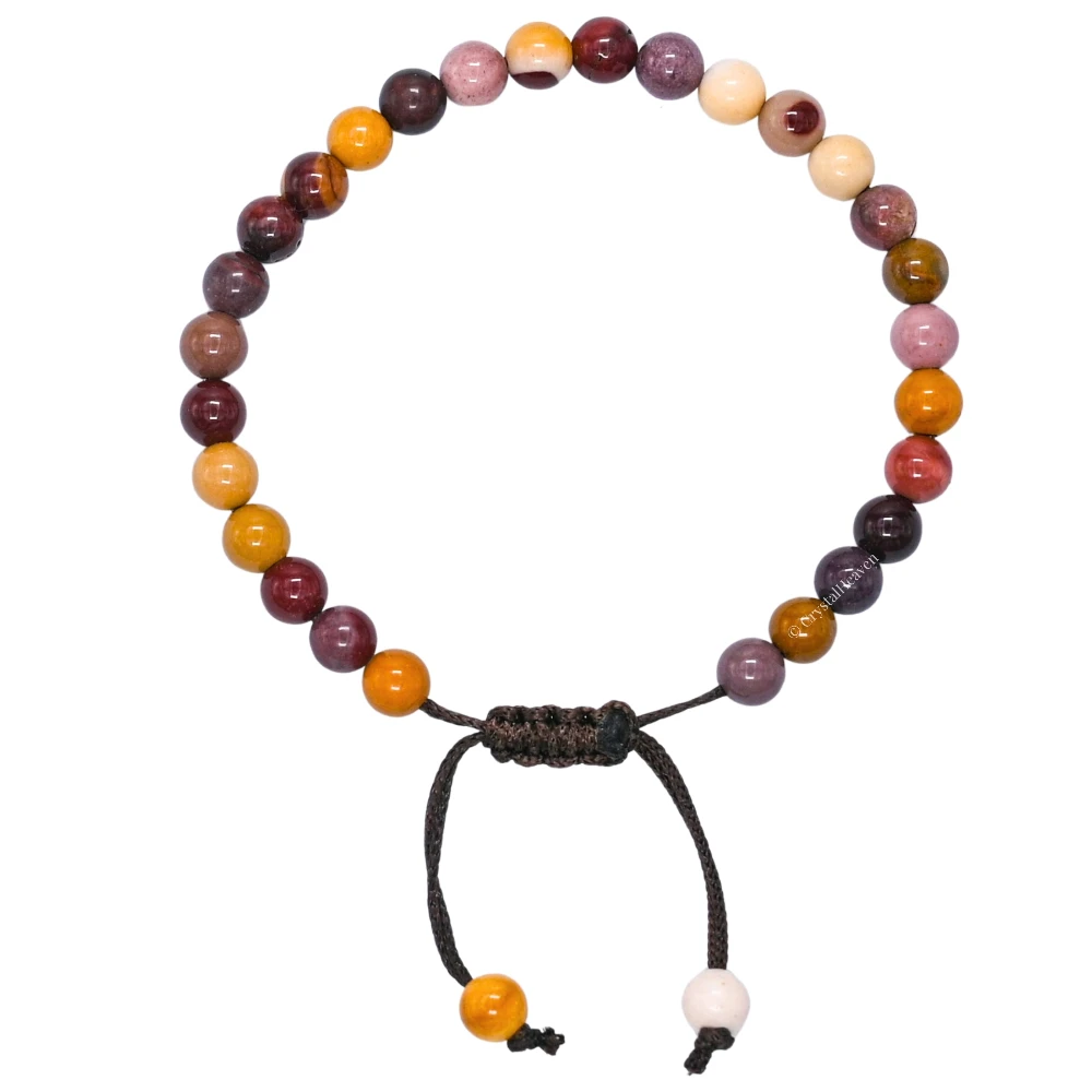 Mookaite Jasper Healing Crystal Bracelets - 6mm Beads (Adjustable)