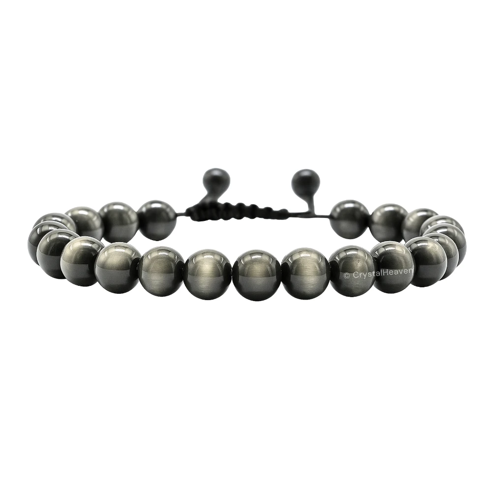 Silver Sheen Obsidian Bracelet (Adjustable)